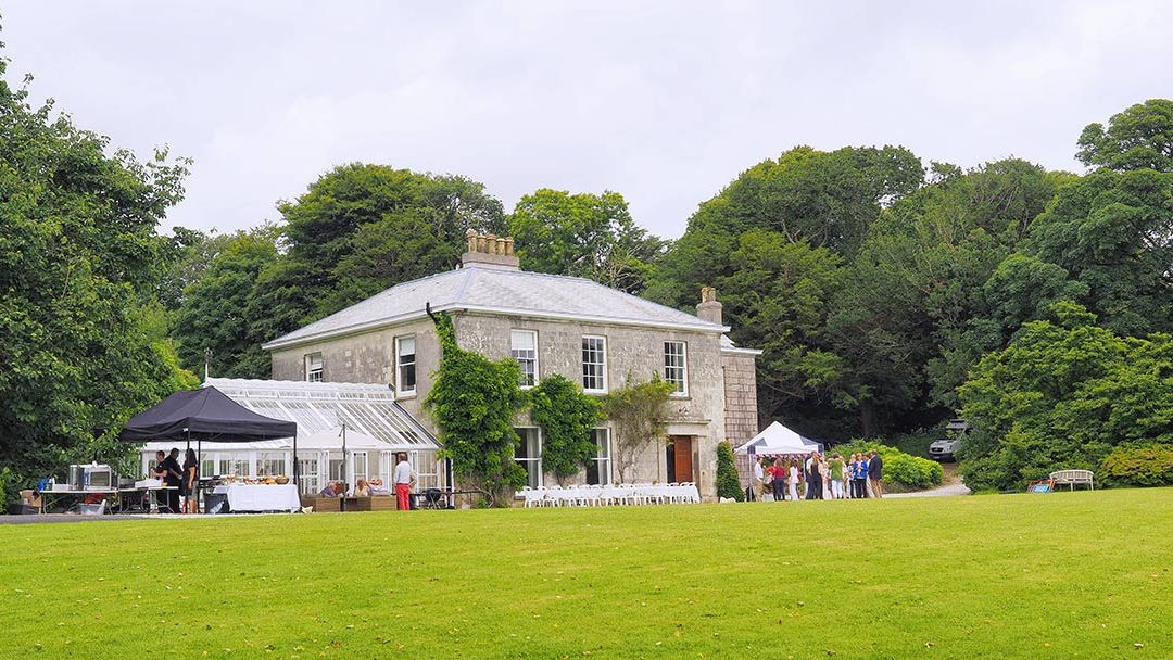 Burncoose House - Front of house celebrating